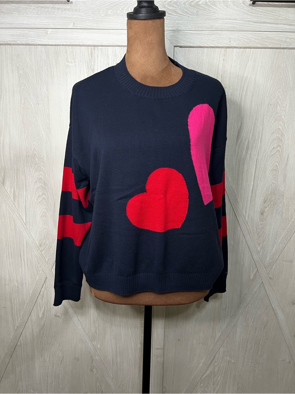 ♥️ TOMMY HILFIGER Double Heart Knit Sweater size medium 💖